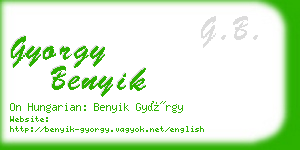 gyorgy benyik business card